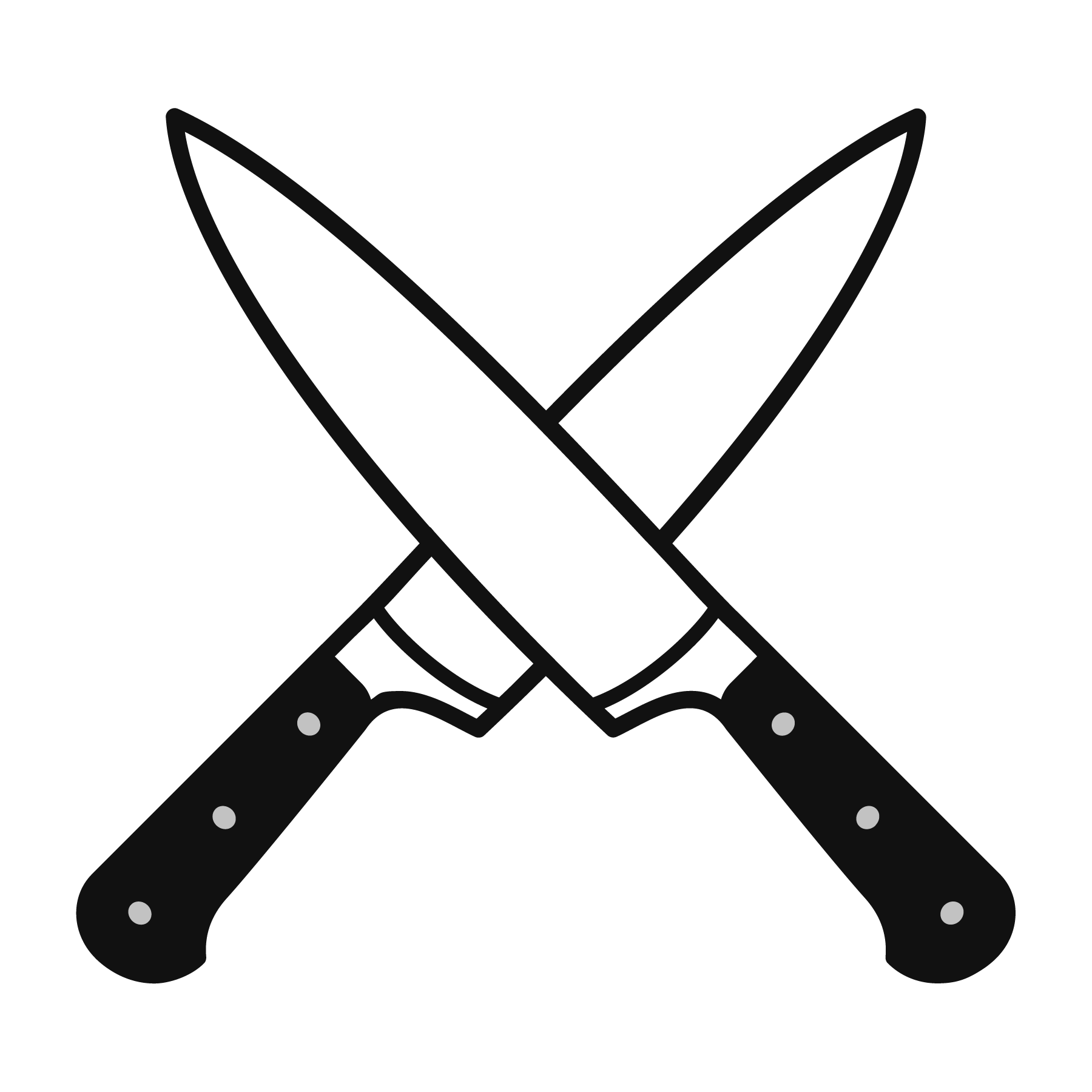 chef knife crossing icon