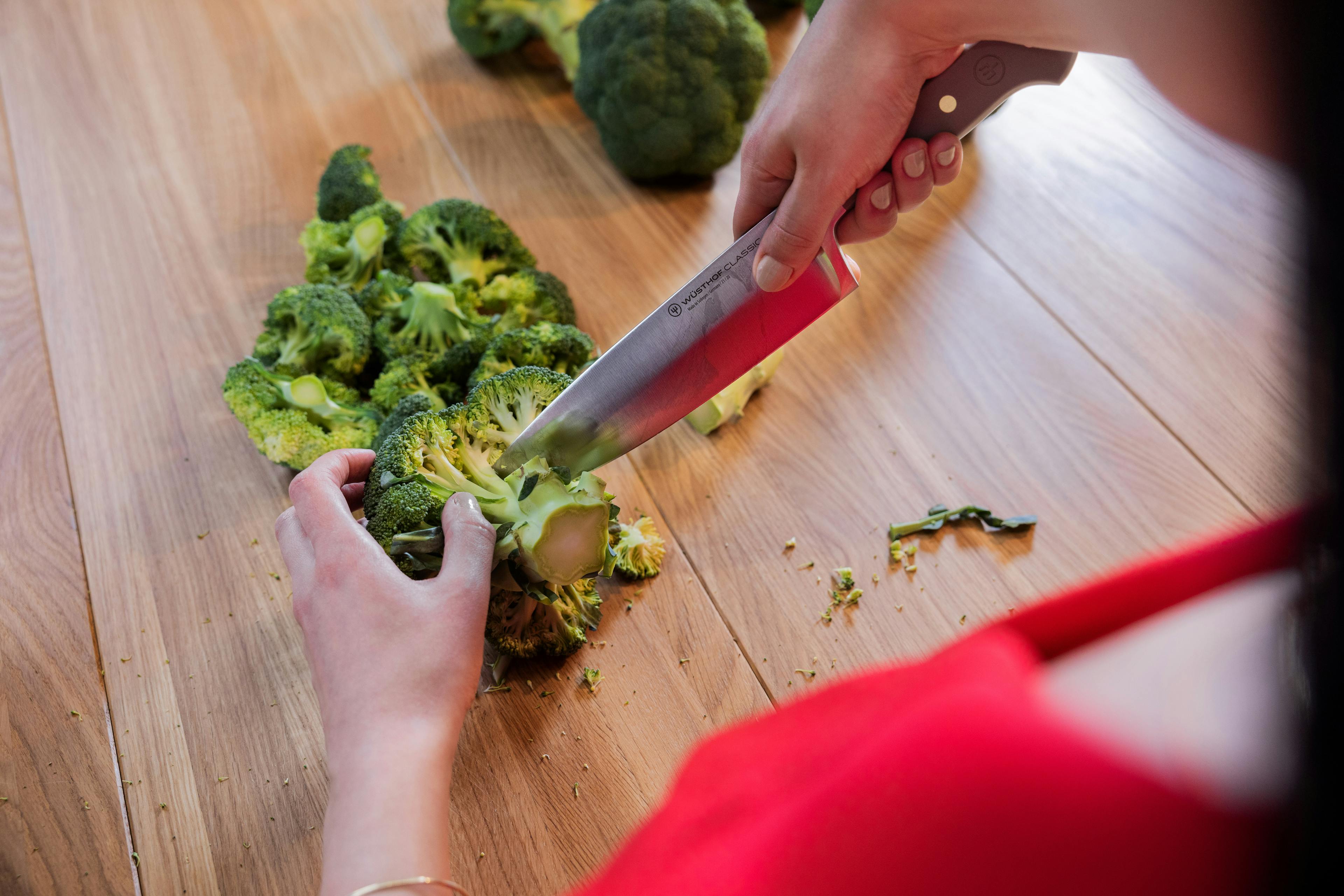 velvet oyster utility knife cutting broccoli
